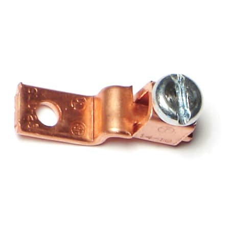 Midwest Fastener One-Hole Compression Lug, 10 AWG - 14 AWG Max, Copper, None, 4 PK 76201